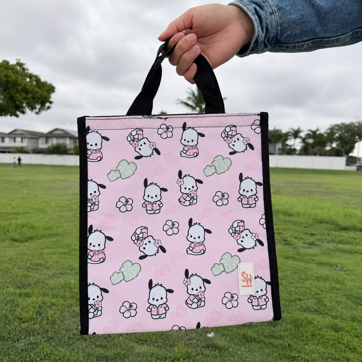 *Pink Dog Flower Design Insulated Lunch Bags | Shop Haven Mae Exclusive Item