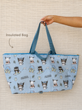 *Foldie Insulated + Zipper Bag Kawaii Blue Boy Friends Shop Haven Mae Collab