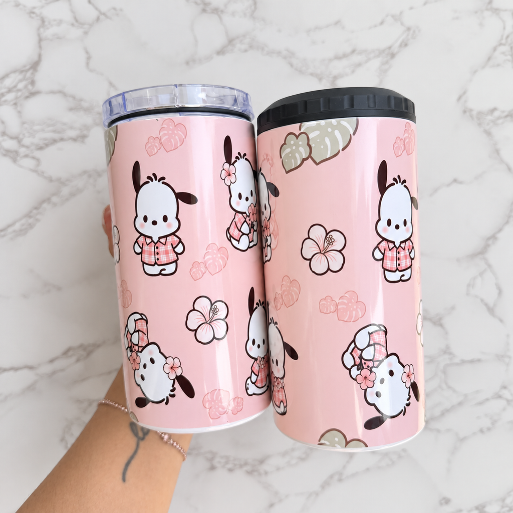 *Pink Dog Flower 4in1 Cups Insulated Tumbler Resi Resins Cups