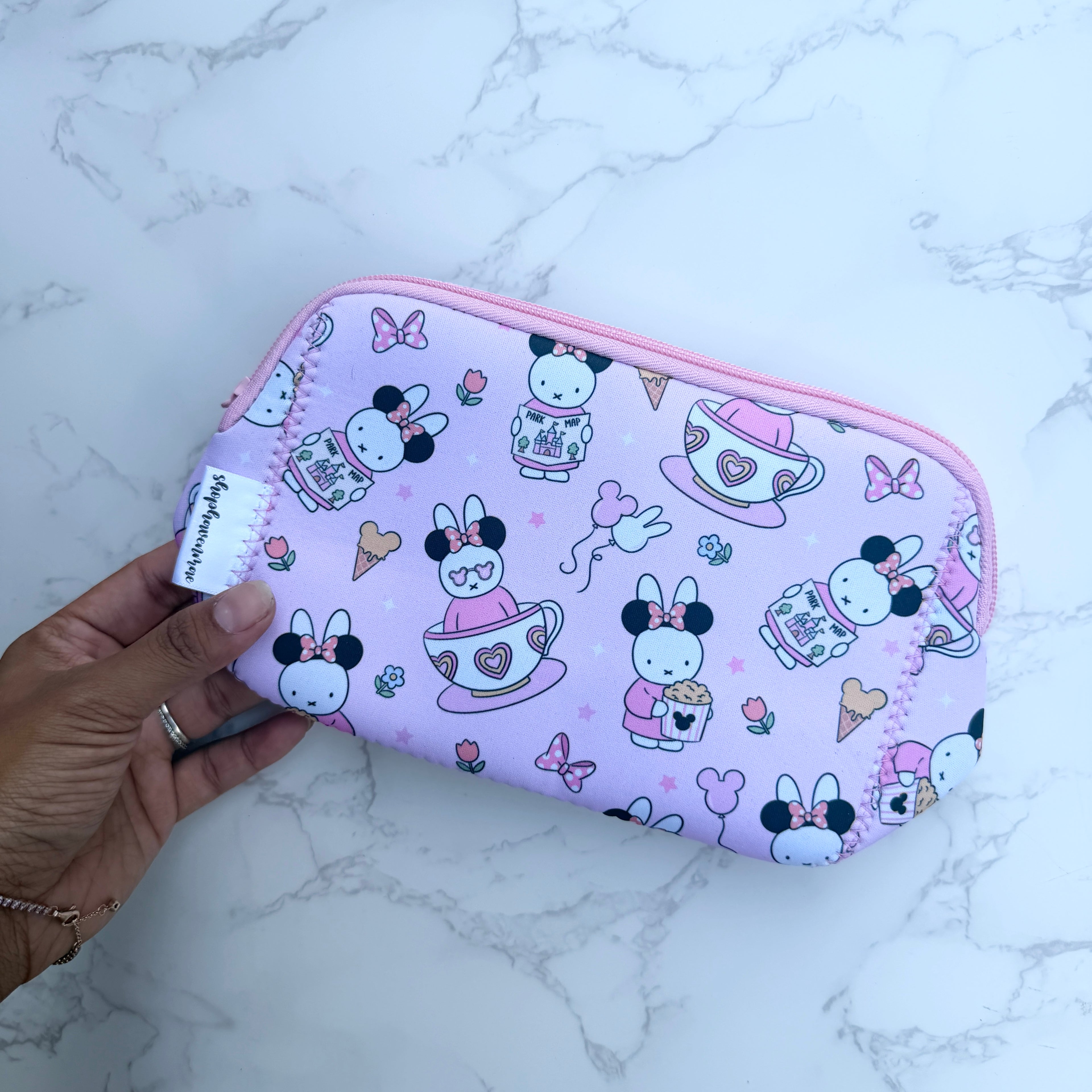 Pink Bunny at Magical Park Neoprene Pouch