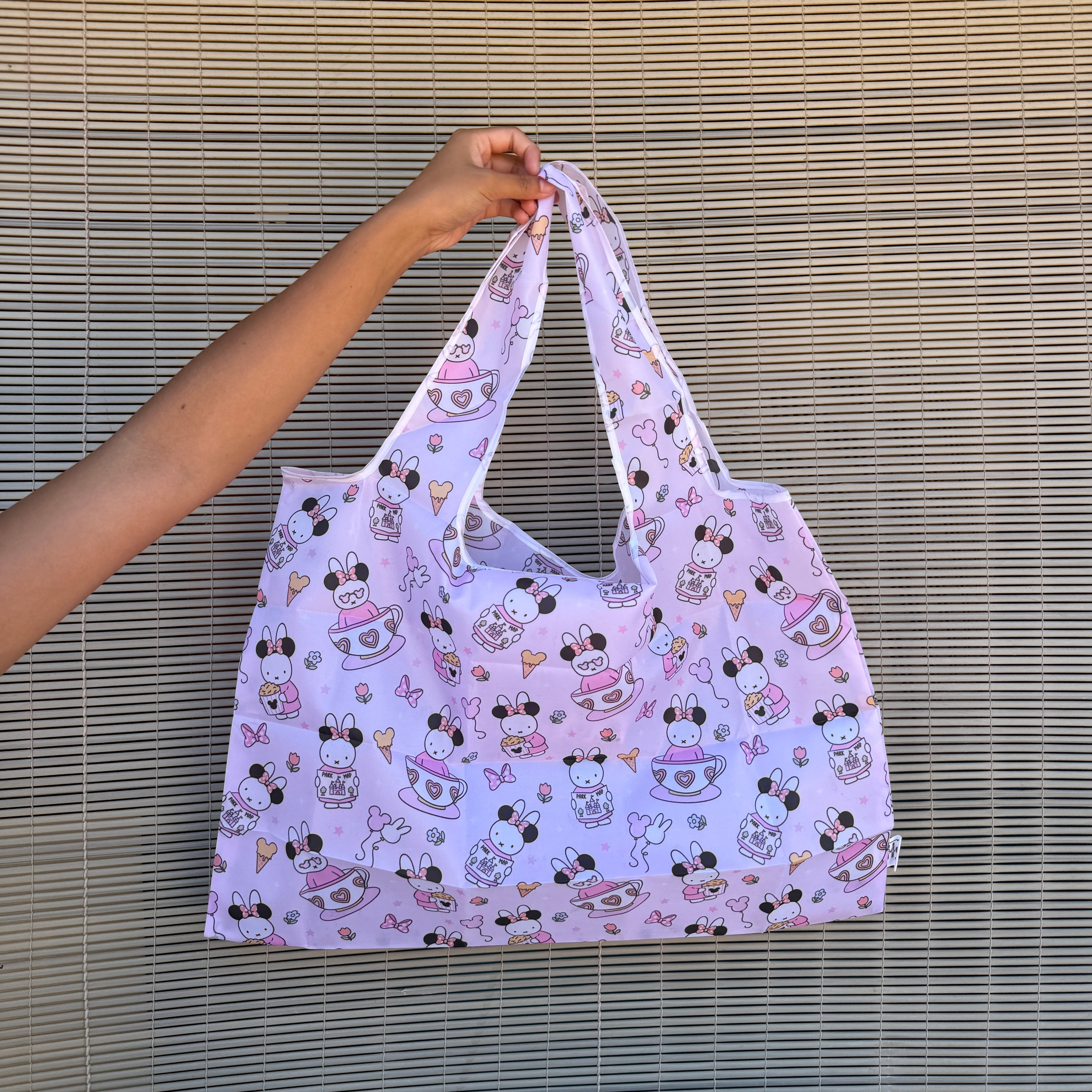 Pink Bunny at Magical Park Reusable Folding Bag