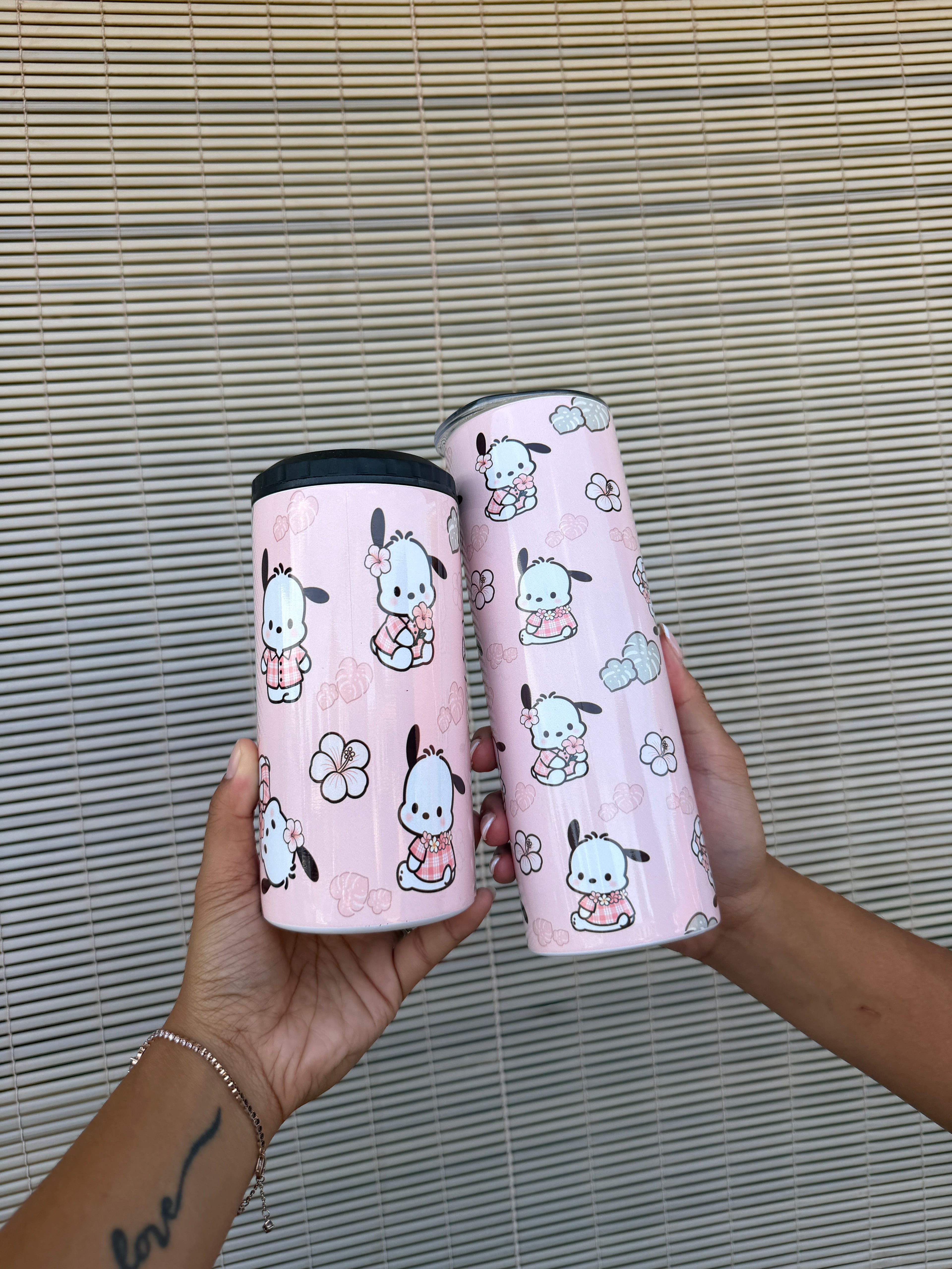 *Pink Dog Flower 20oz + 4in1 Cups Insulated Tumbler Resi Resins Cups