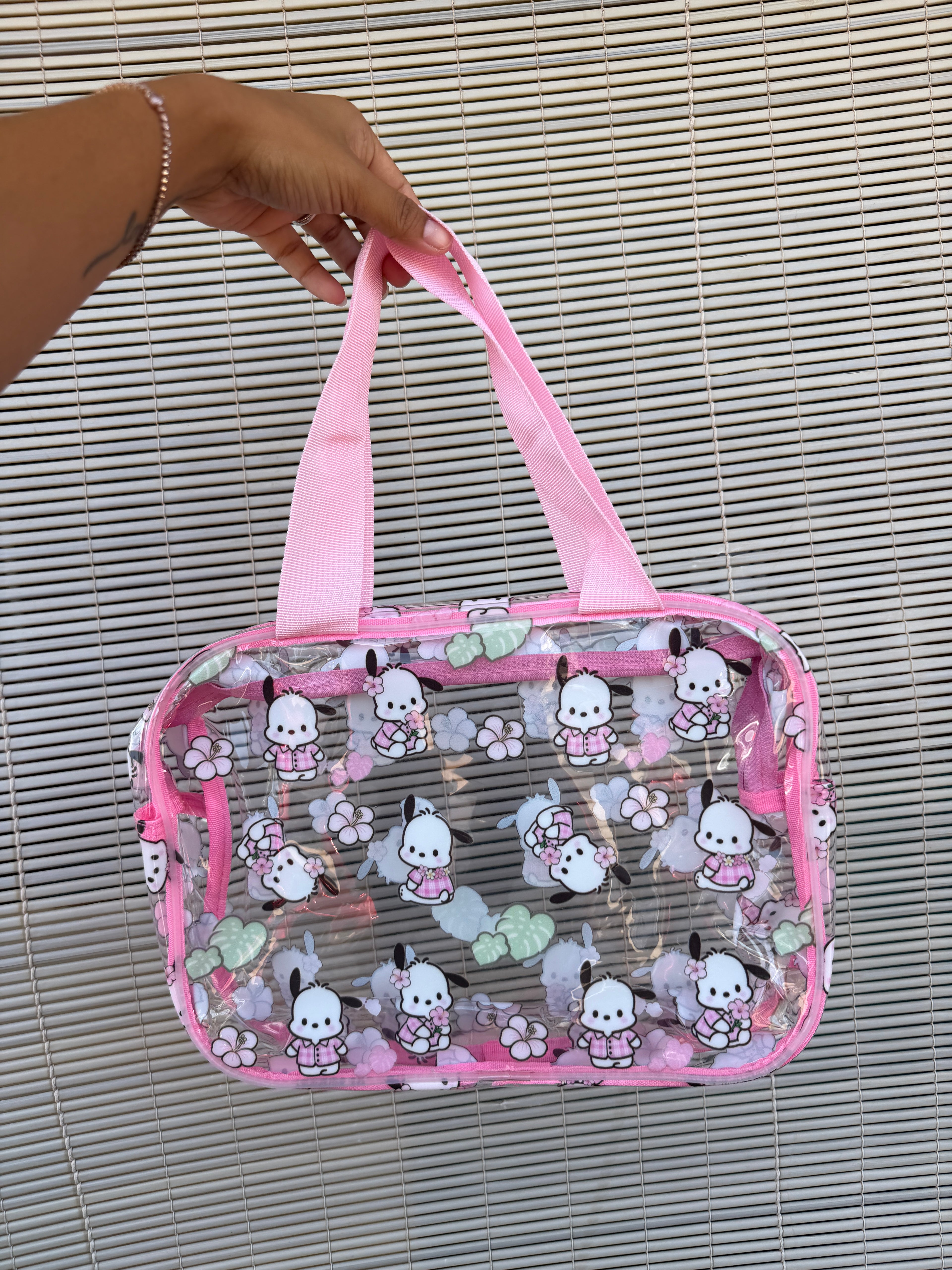 *Pink Dog Flower Small/Large Clear Bags