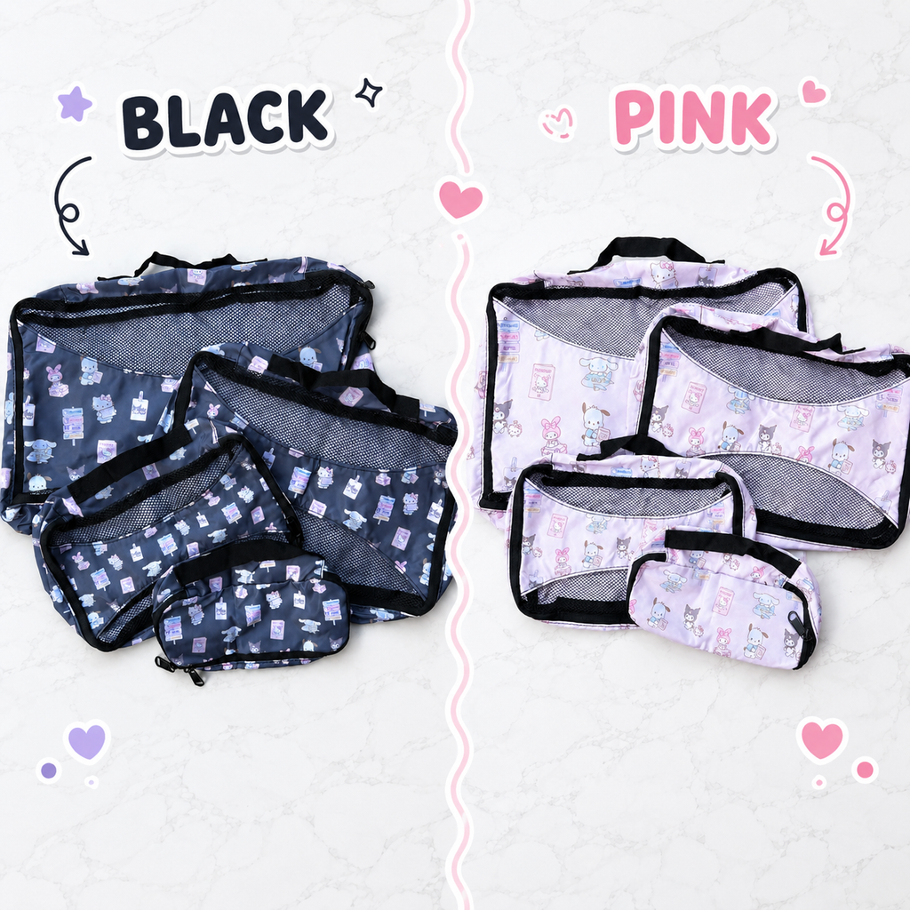 Travel Series Kawaii Friends Packing Compression Cubes