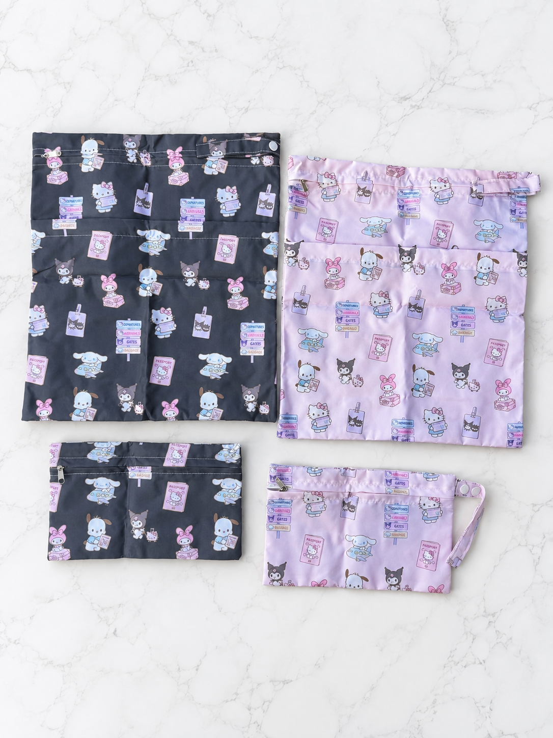 Travel Series Kawaii Friends Wet Pouches