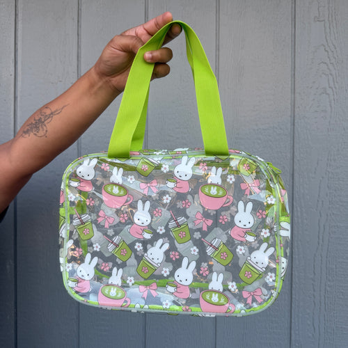 *Bunny x Matcha (Ready To Ship) Green Clear Bags Small + Large with Straps | Shop Haven Mae Exclusive Item