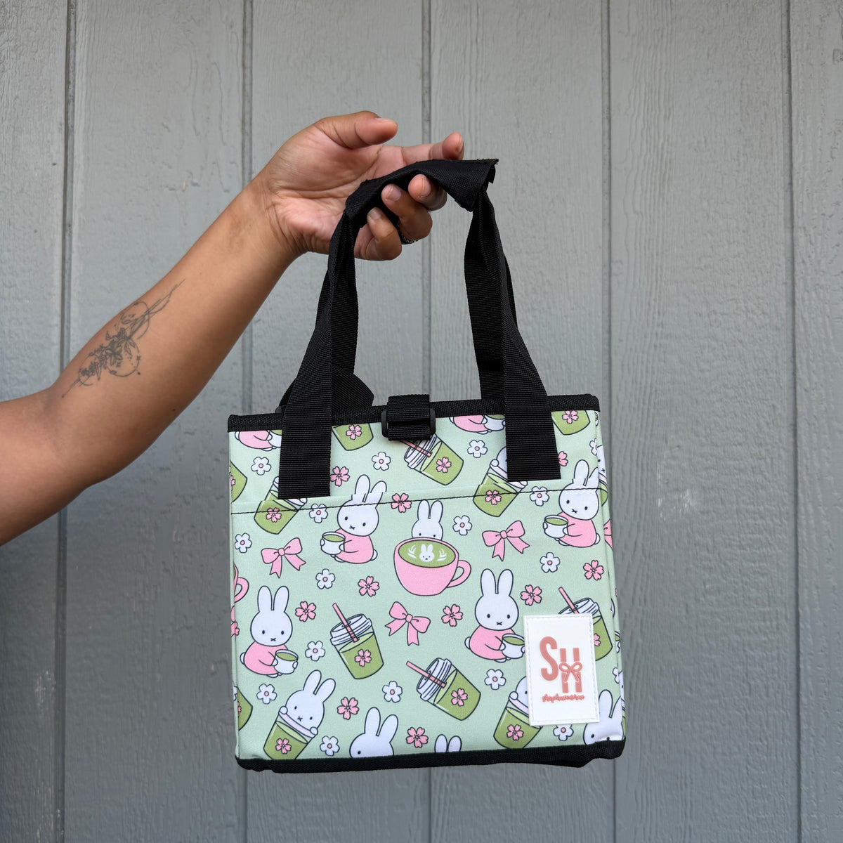 *PREORDER Bunny x Matcha Cup Carry Bags (Green)