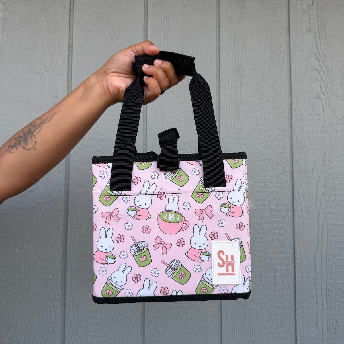 *PREORDER Bunny x Matcha Cup Carry Bags (Pink)