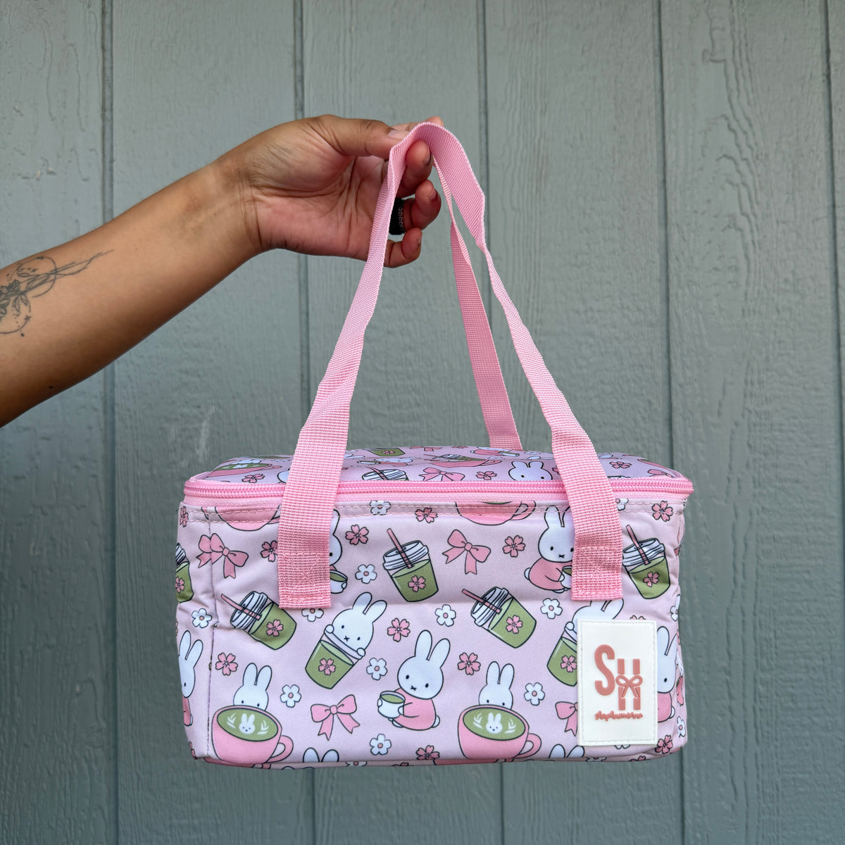 *PREORDER Bunny x Matcha Small Insulated Lunch Bags (Pink or Green)
