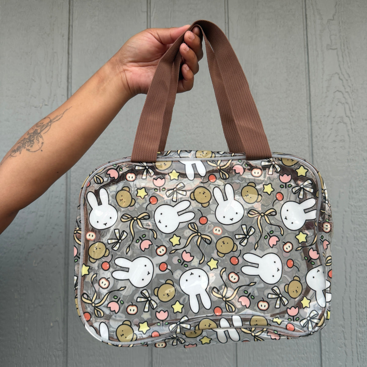 *Brown Bunny Clear Bags Small + Large with Straps