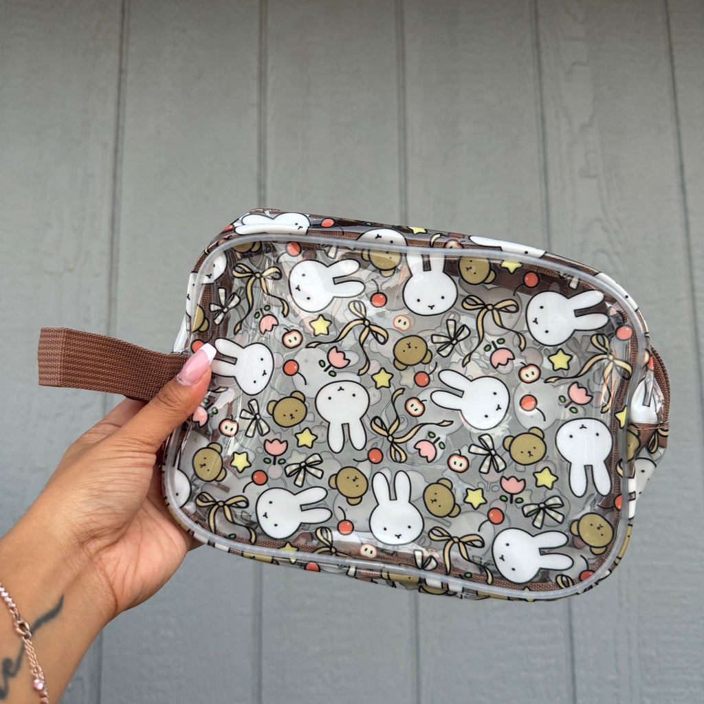 *Brown Bunny Clear Bags Small + Large with Straps