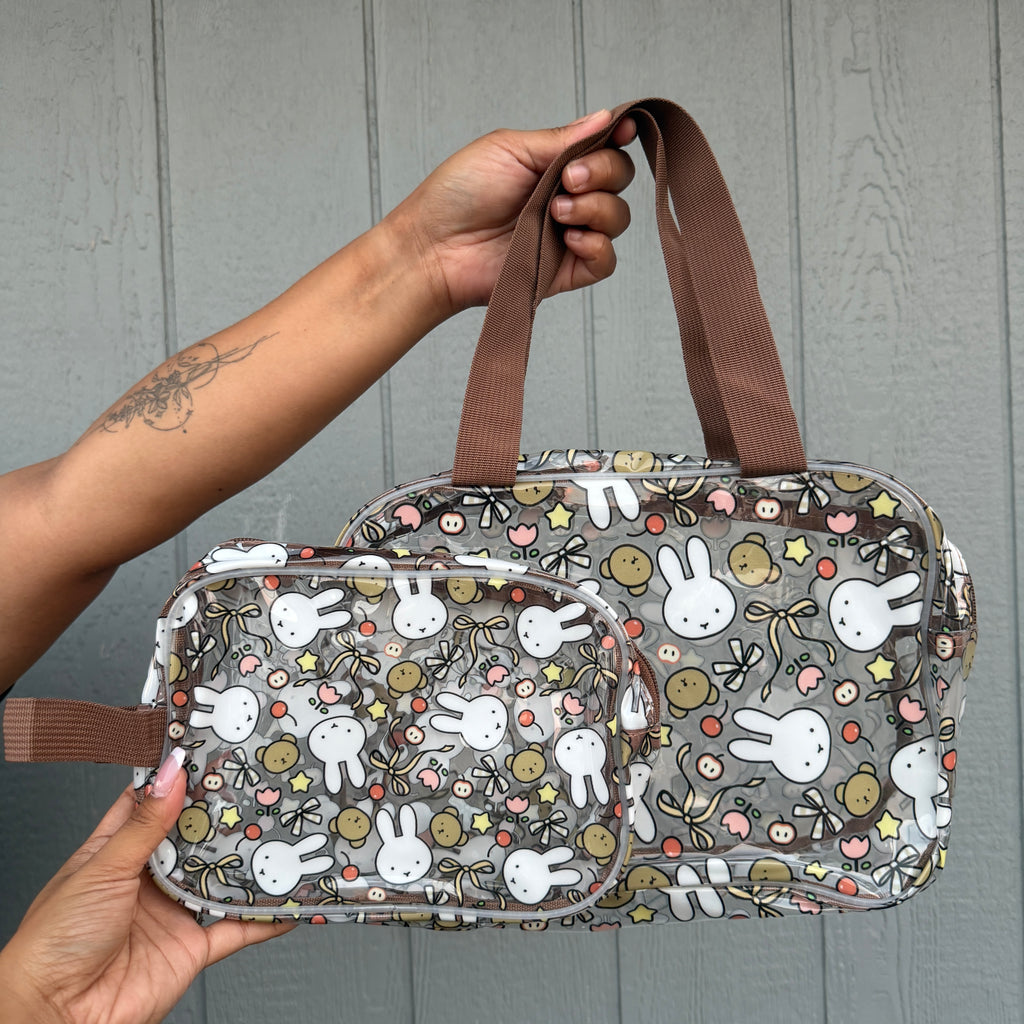 *Brown Bunny Clear Bags Small + Large with Straps