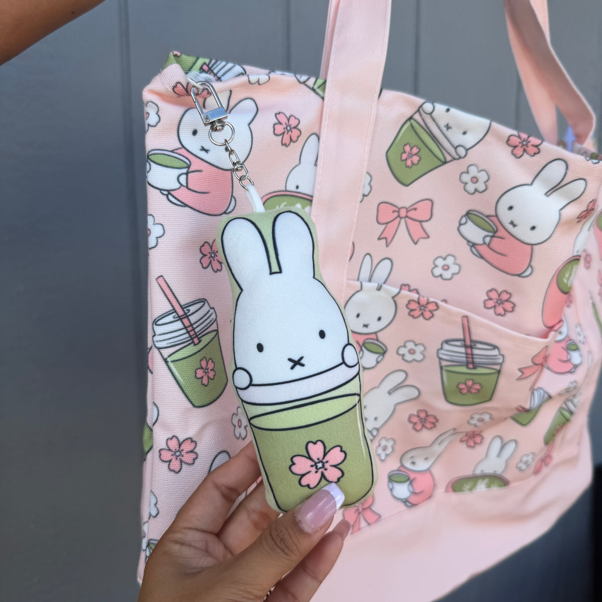 *PREORDER Bunny x Matcha Plush Keychain + Squeaks
