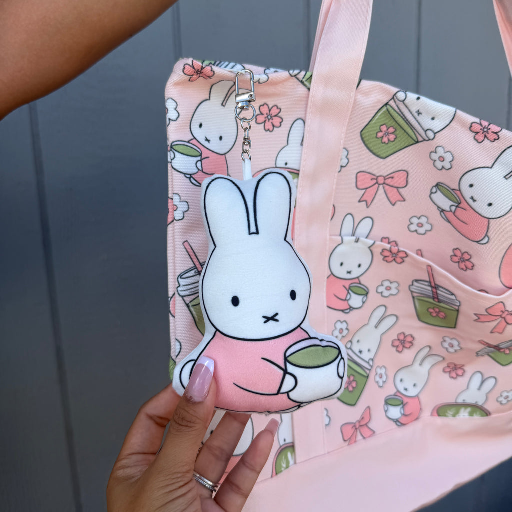 *PREORDER Bunny x Matcha Plush Keychain + Squeaks