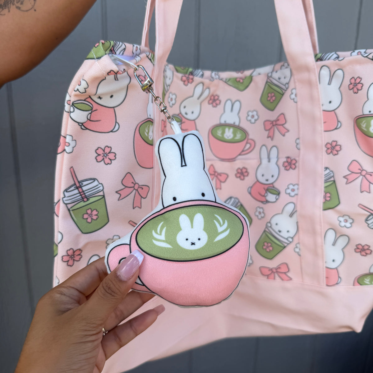 *PREORDER Bunny x Matcha Plush Keychain + Squeaks