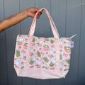 *PREORDER Bunny x Matcha Large Canvas Bag + Zipper (Pink)