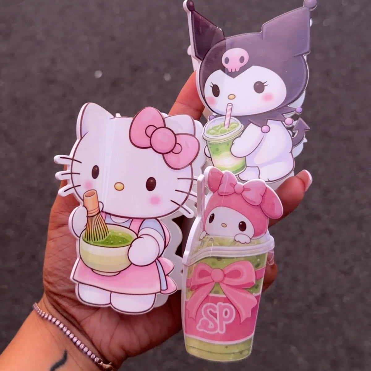 *Hair Clip Sippin' Pretty Kawaii Friends