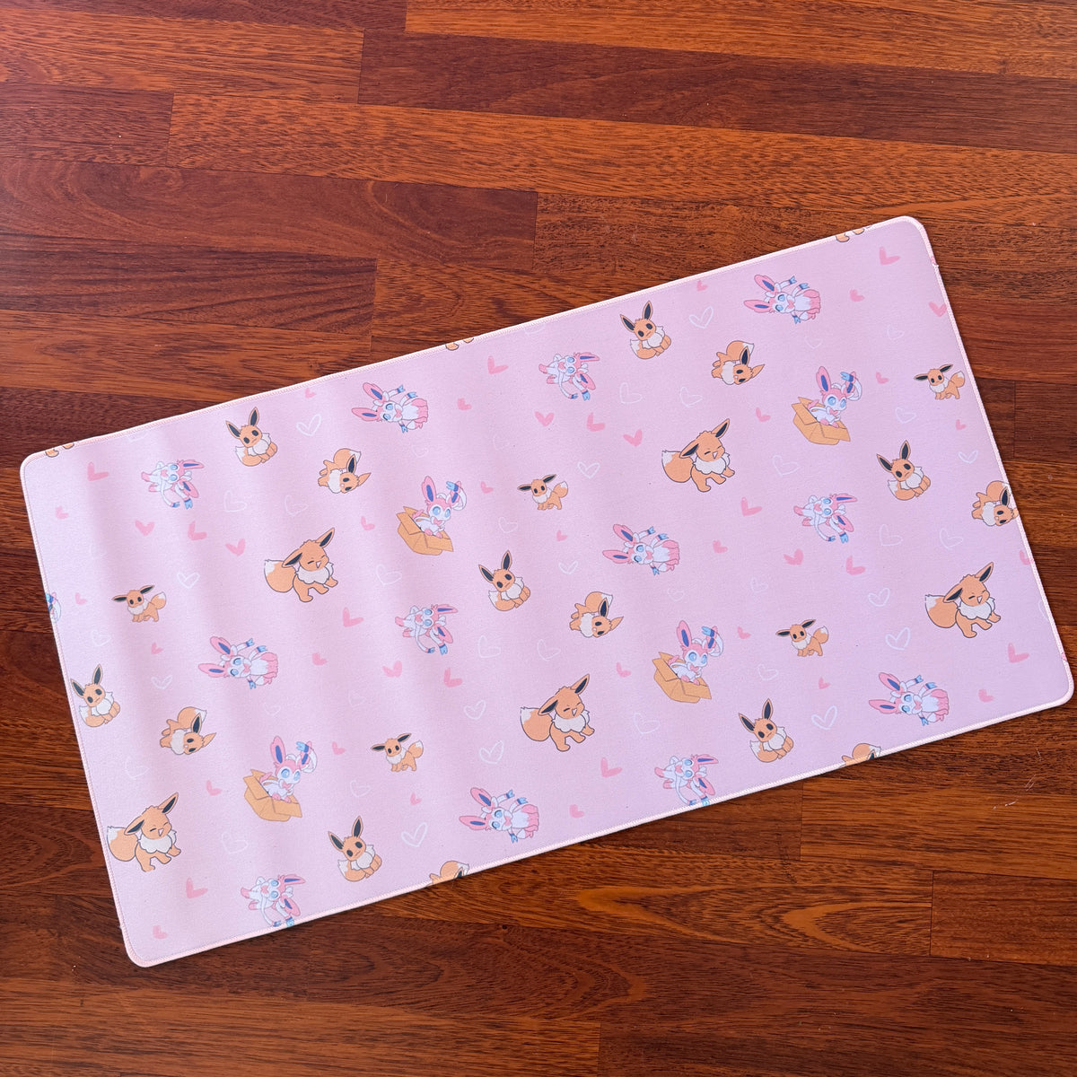 *Poke Monsters Pink Hearts Deskmat