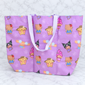 Purple Kawaii Local Friends Sticky BSN Collab Foldie Tote Bag