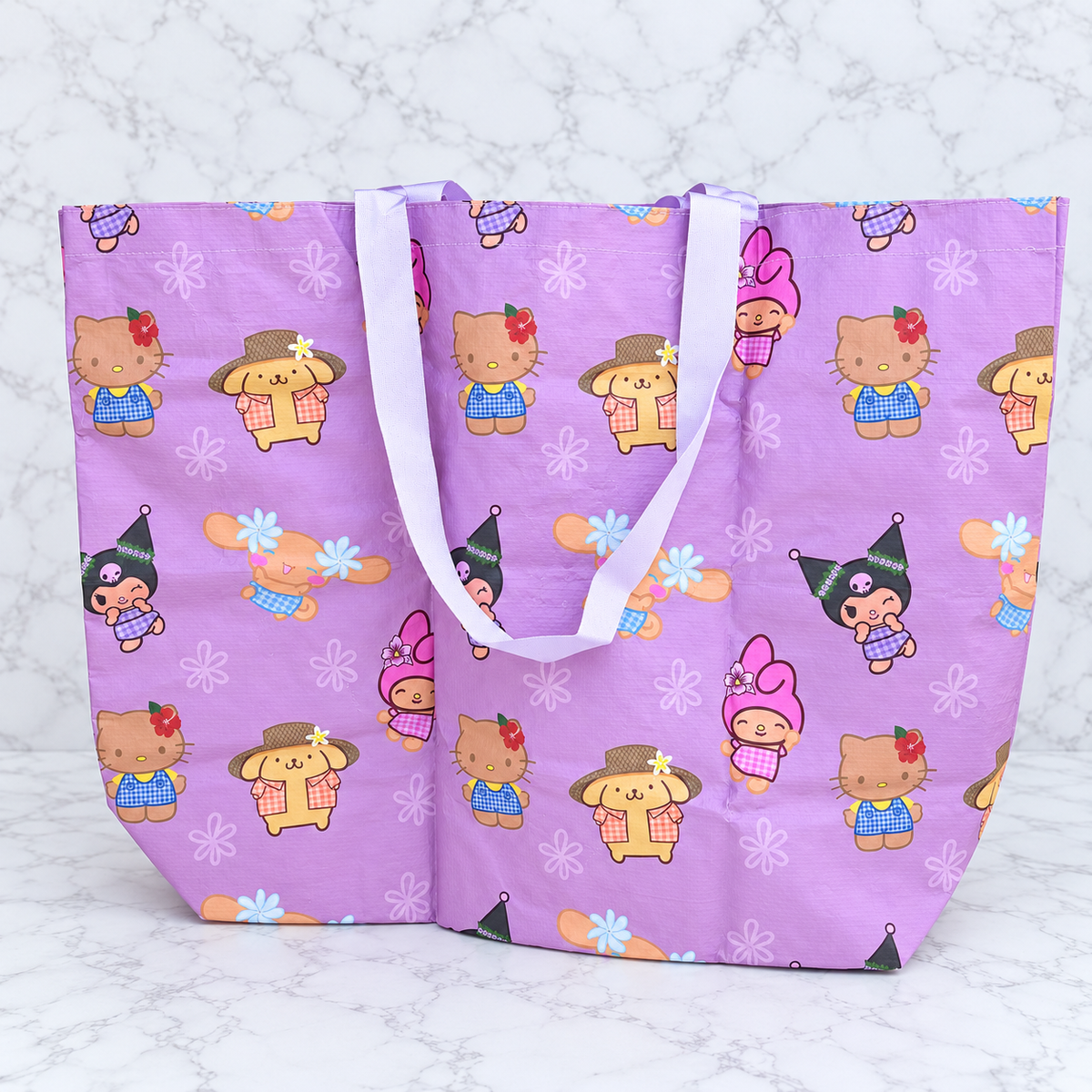 Purple Kawaii Local Friends Sticky BSN Collab Foldie Tote Bag