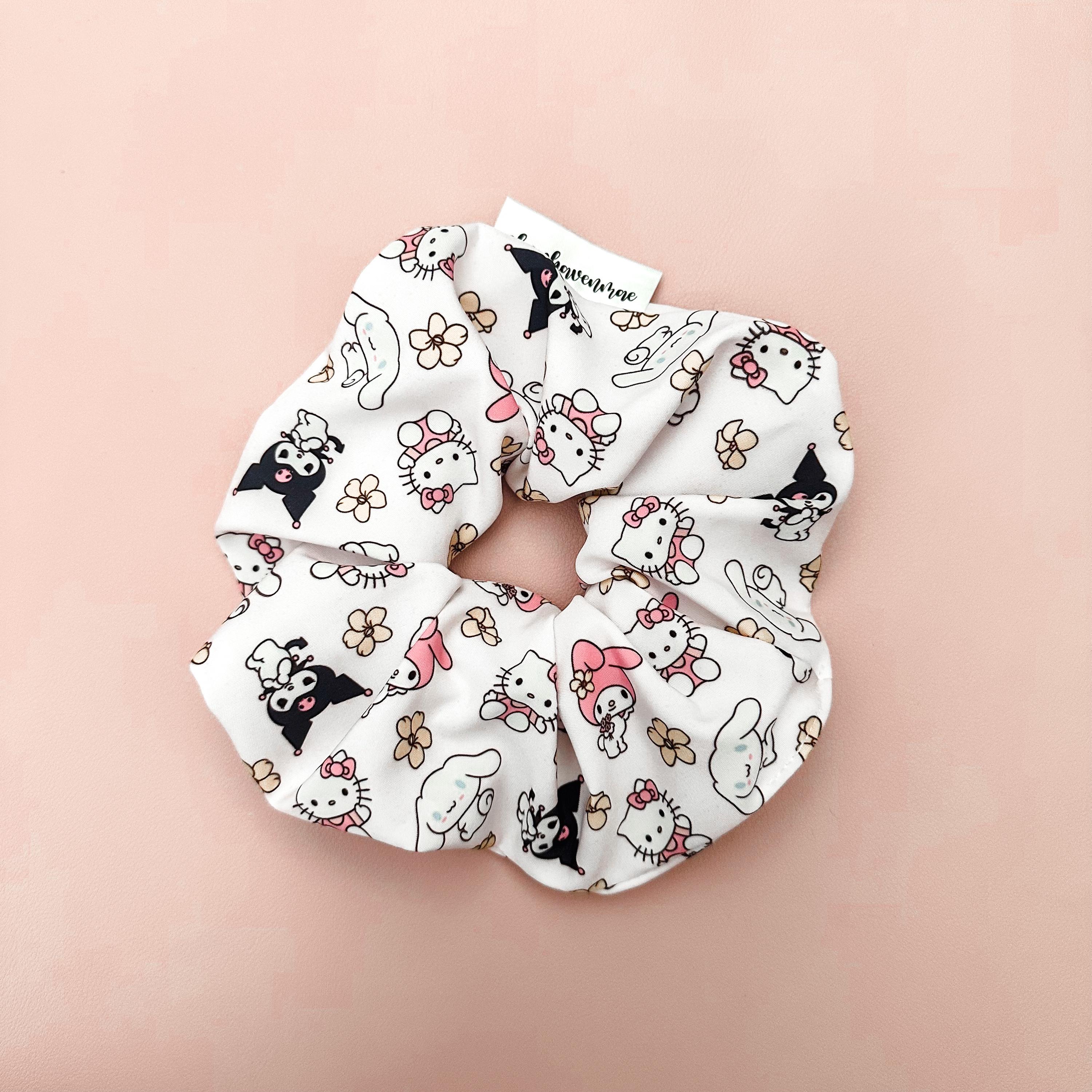 Kawaii Friends White Puakenikeni Oversized Scrunchie by Shop Haven Mae