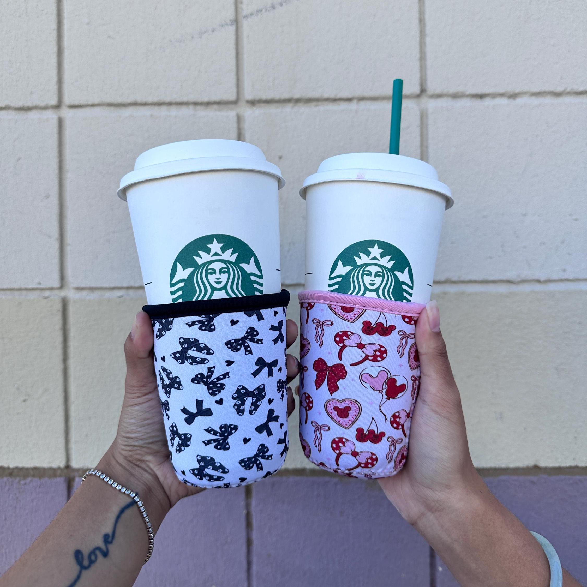 Neutral Bows and Magical Bows Iced Cold Cup Sleeve Made With Neoprene Material Coffee Cozies Coffee Cozy Two Sizes