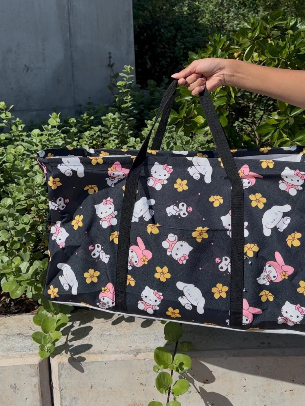 Kawaii Friends Black/White Puakenikeni Carry All Totes | Shop Haven Mae Exclusive Item