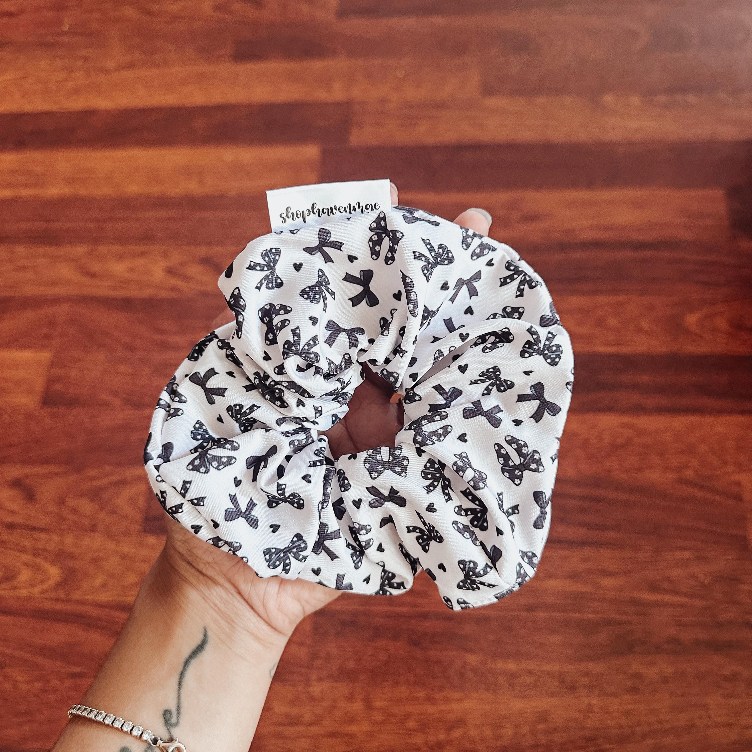 Neutral Dainty Bows Original Oversized Scrunchie by Shop Haven Mae
