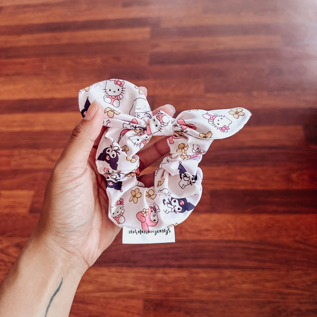 Kawaii Friends White Puakenikeni Oversized Scrunchie by Shop Haven Mae