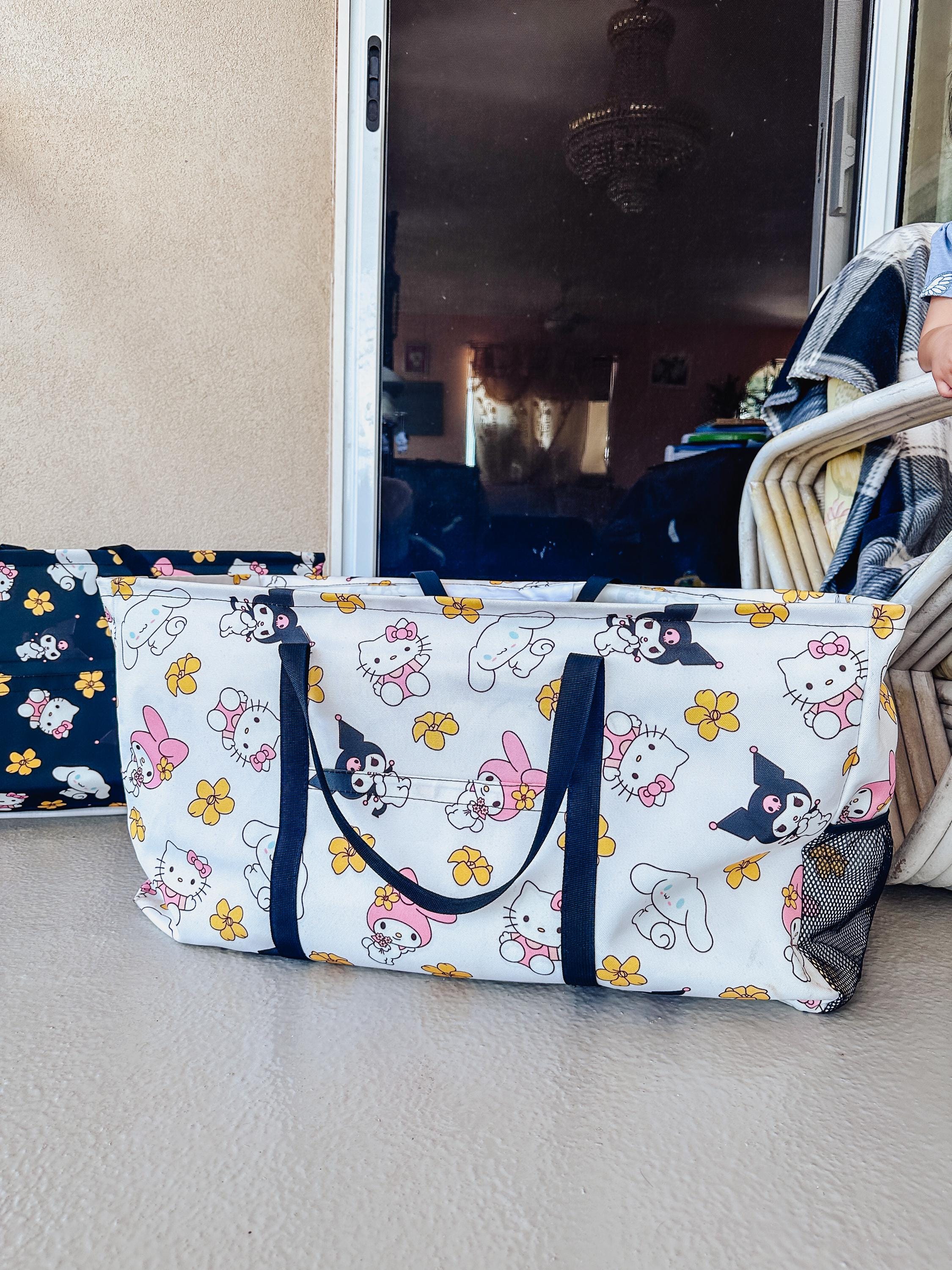 Kawaii Friends Black/White Puakenikeni Carry All Totes | Shop Haven Mae Exclusive Item