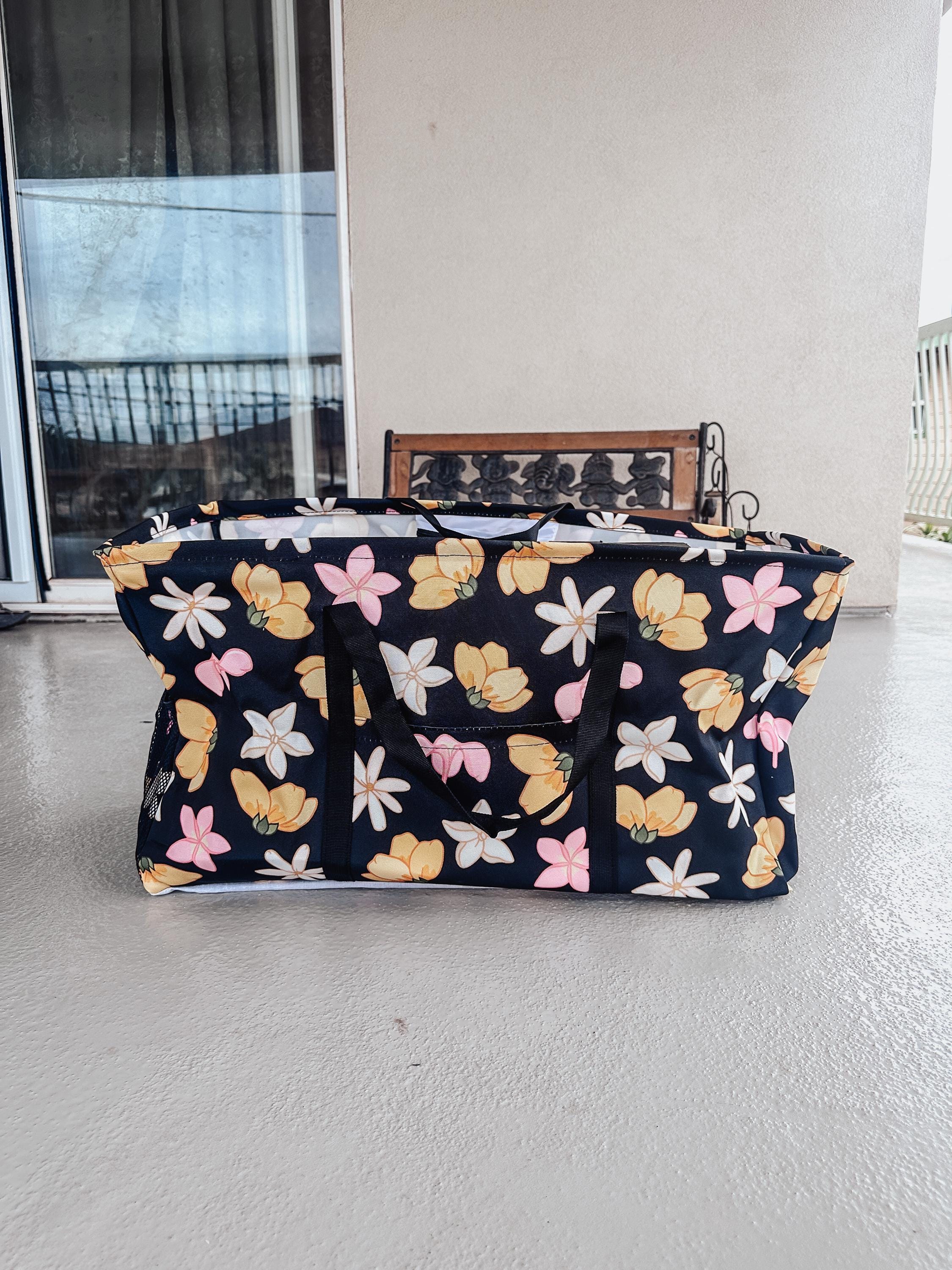 LARGE Black Hawaii Flowers Carry All Totes | Shop Haven Mae Exclusive Item