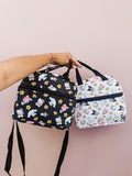 Kawaii Friends White/Black Puakenikeni Insulated Lunch Bags Shoulder Strap Style | Shop Haven Mae Exclusive Item