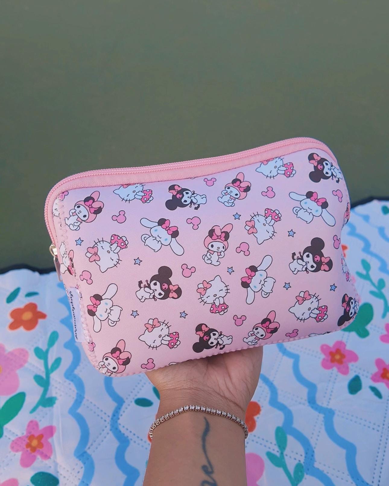 Kawaii Friends x Magical Bows Pink Makeup Pouch Neoprene Material | Shop Haven Mae Exclusive Item