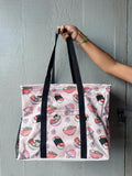 Foodie Pink 2.0 Local Spam Musubi , Saimin, Poke Bowl, Shaka Mini Carry All Tote