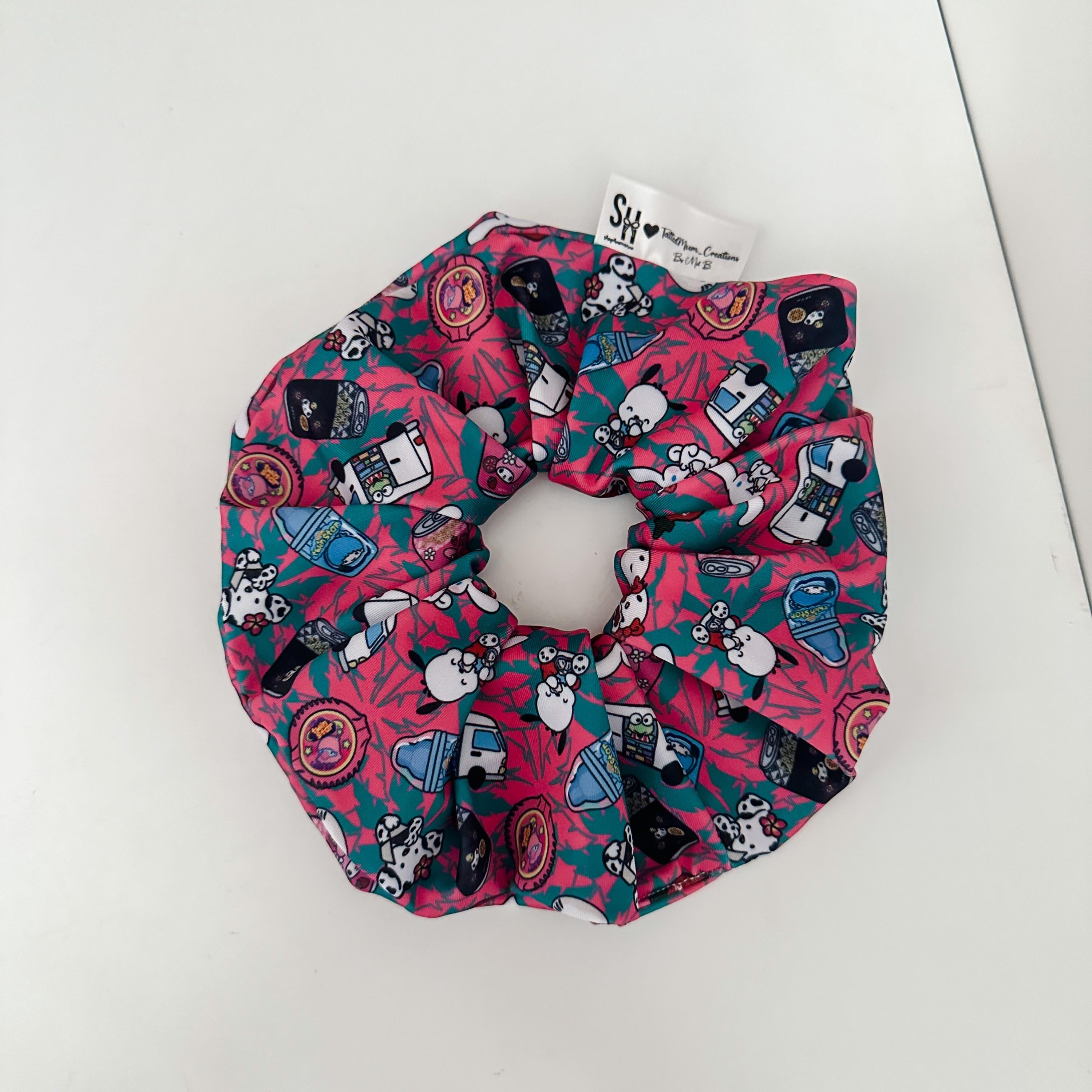 Manapua Local Kawaii Friends TattedMum Creations Collab Soft Material Original Oversized Scrunchie by Shop Haven Mae