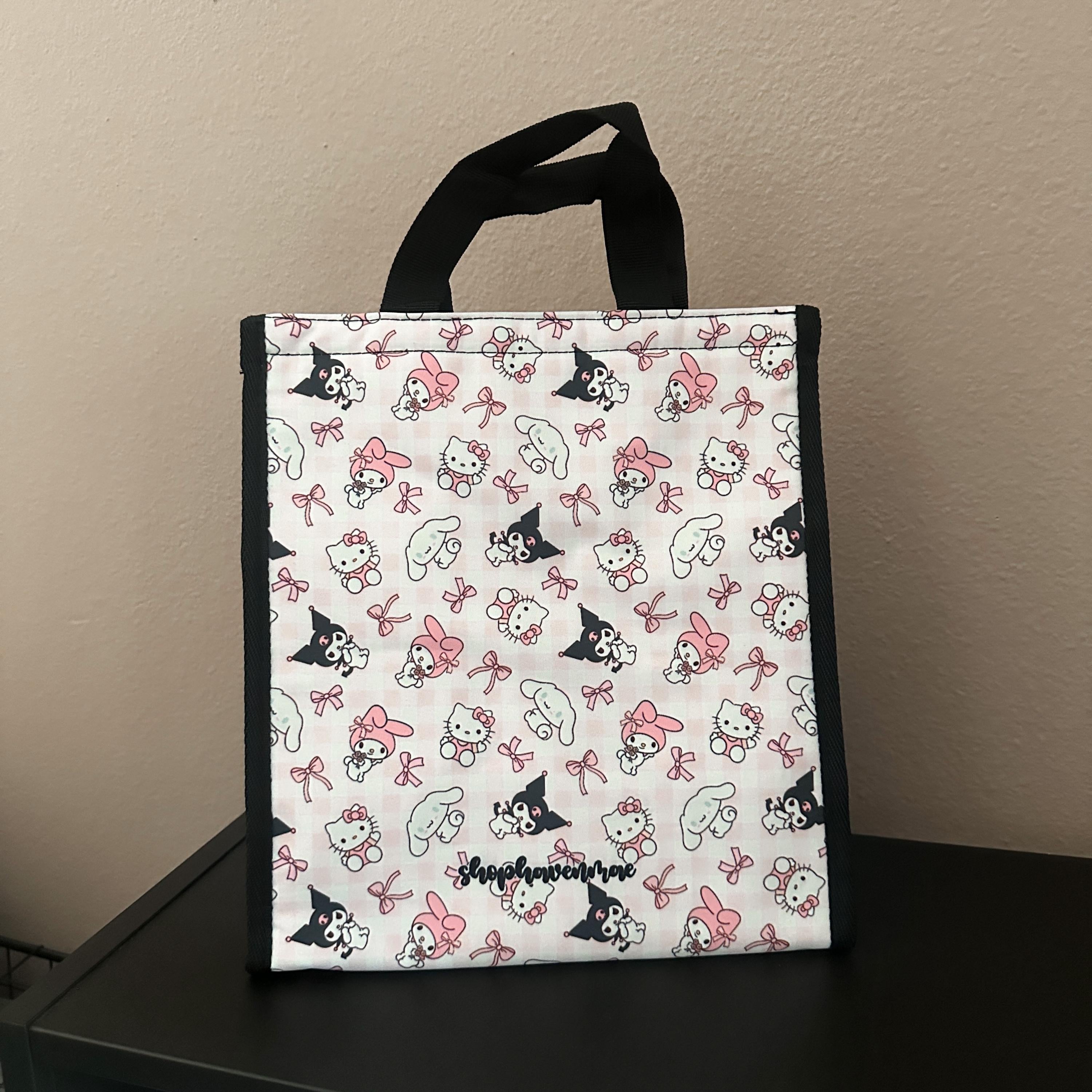Kawaii Friends Gingham Pink Bows Insulated Lunch Bags | Shop Haven Mae Exclusive Item