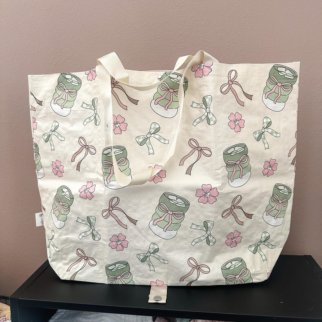 Matcha x Bows Cai’s Cafe & Shop Haven Mae Collab Foldie Tote Bag