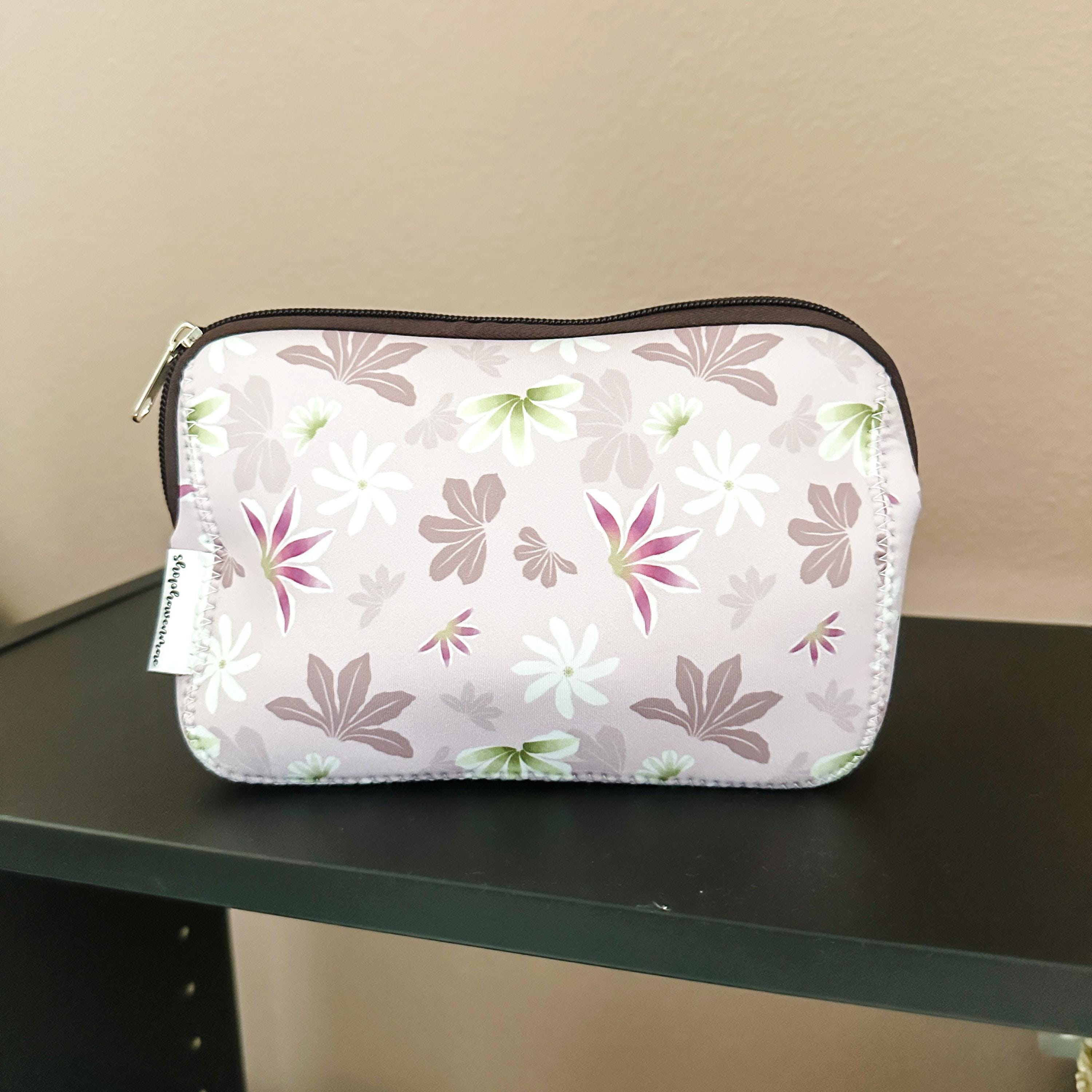 Blush Naupaka Makeup Pouch Neoprene Material | Shop Haven Mae Exclusive Item