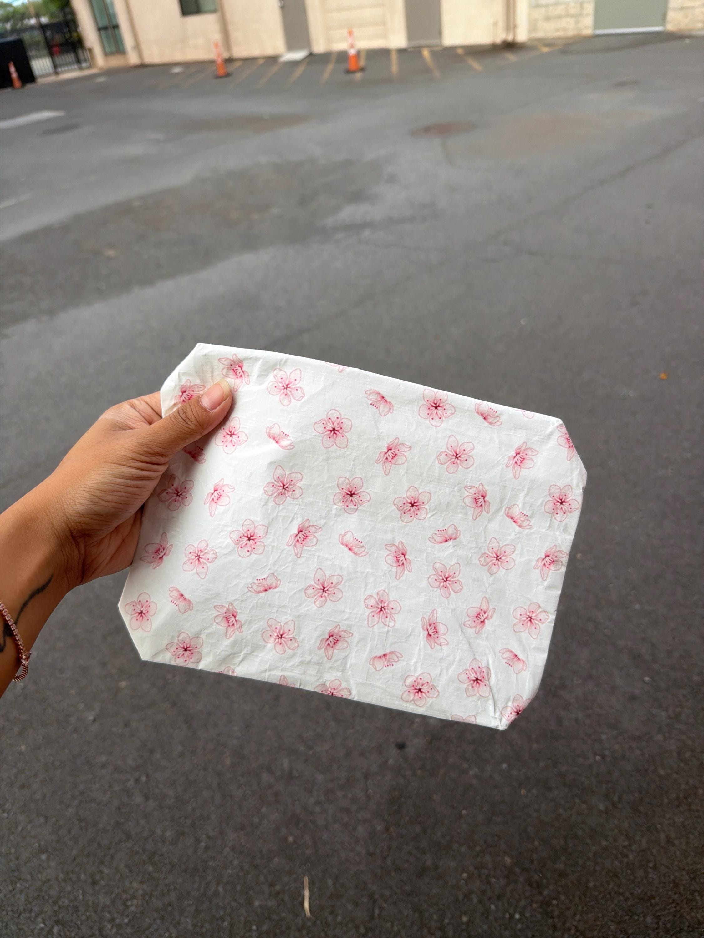 Hawaii Flower(s) Small White Cherry Blossom Tyvek Waterproof Splash Pouch by Shop Haven Mae