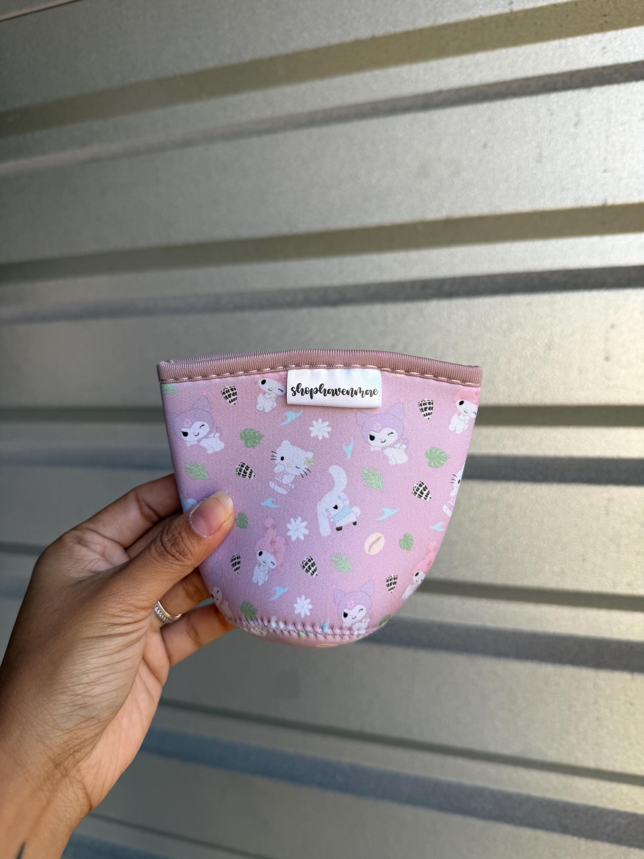 Purple Kawaii Local Friends Hebrew Shell Made With Neoprene Material Coffee Cozies Coffee Cozy Cup Sleeve