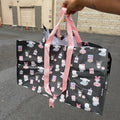 Kawaii Friends Dark Gray Travel Print Big Boy Bags Tattedmum Creations x Shop Haven Mae Collaboration