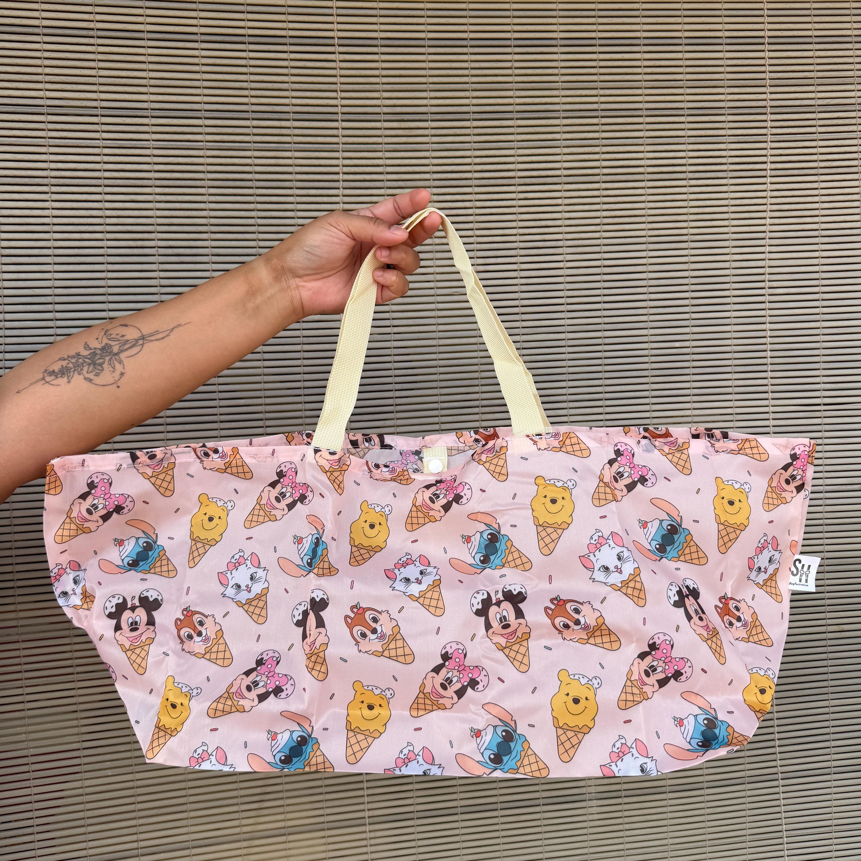 Magical Friends Ice Cream Market Tote Bag Reusable Grocery Folding Bags