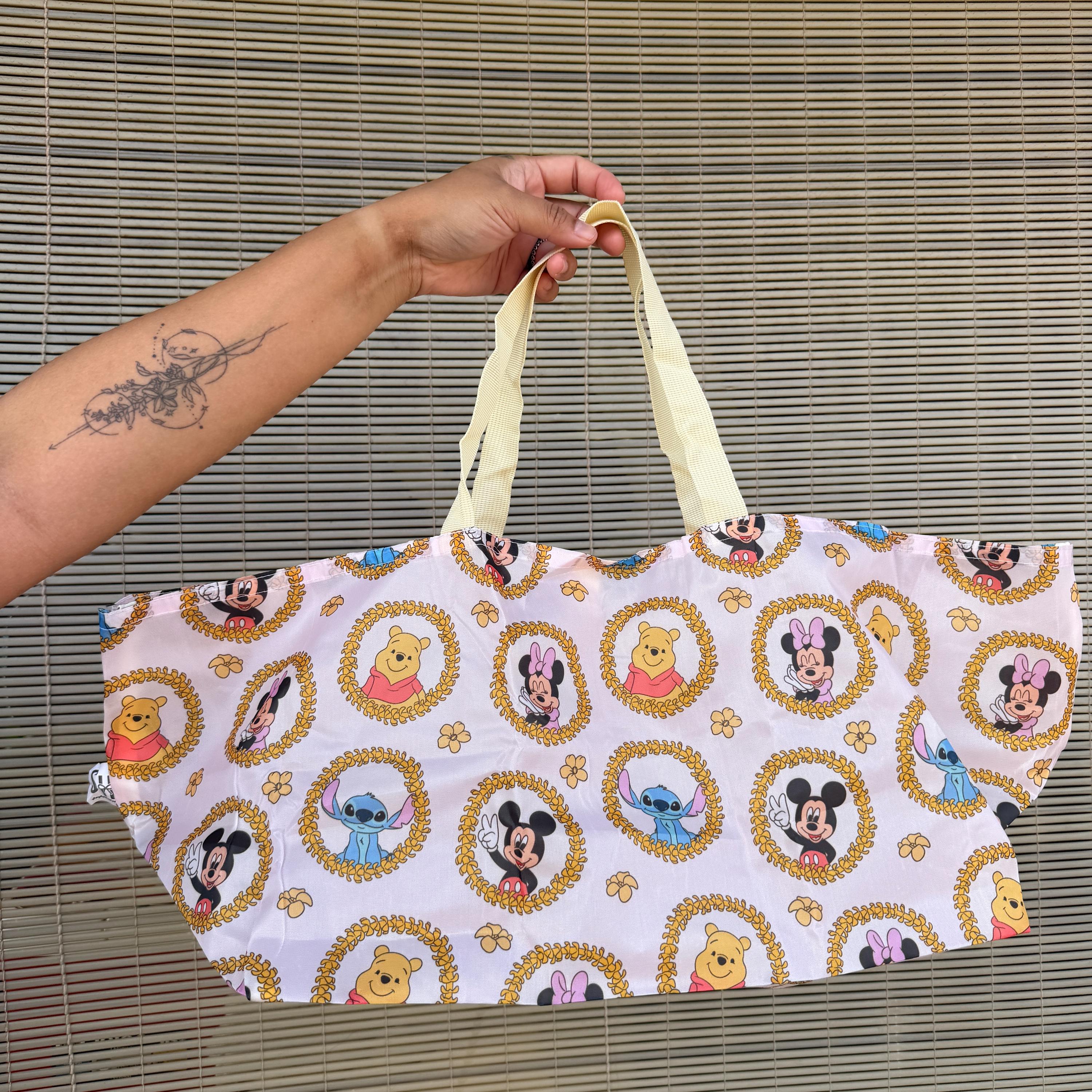 Magical Friends Puakenikeni Flower Lei Market Tote Bag Reusable Grocery Folding Bags