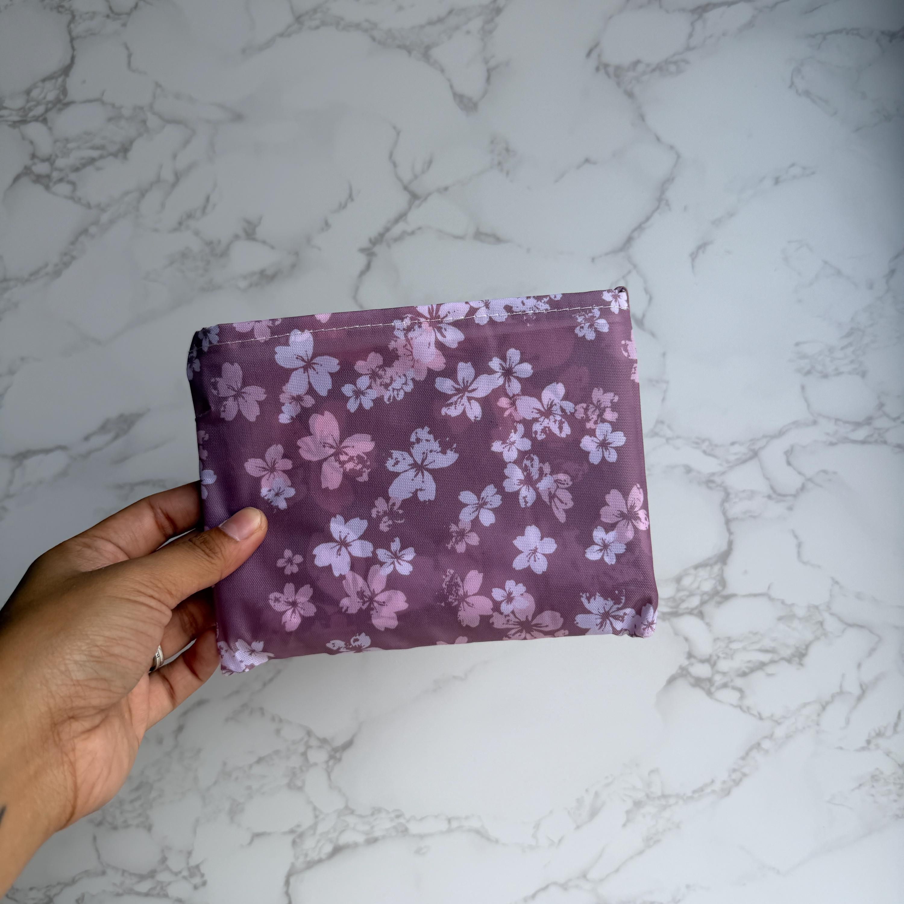 Purples + Pinks Floral Reusable Grocery Folding Bags