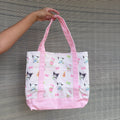 Matcha x Kawaii Friends Sippin Pretty Collab Print Canvas Tote Bag Shop Haven Mae