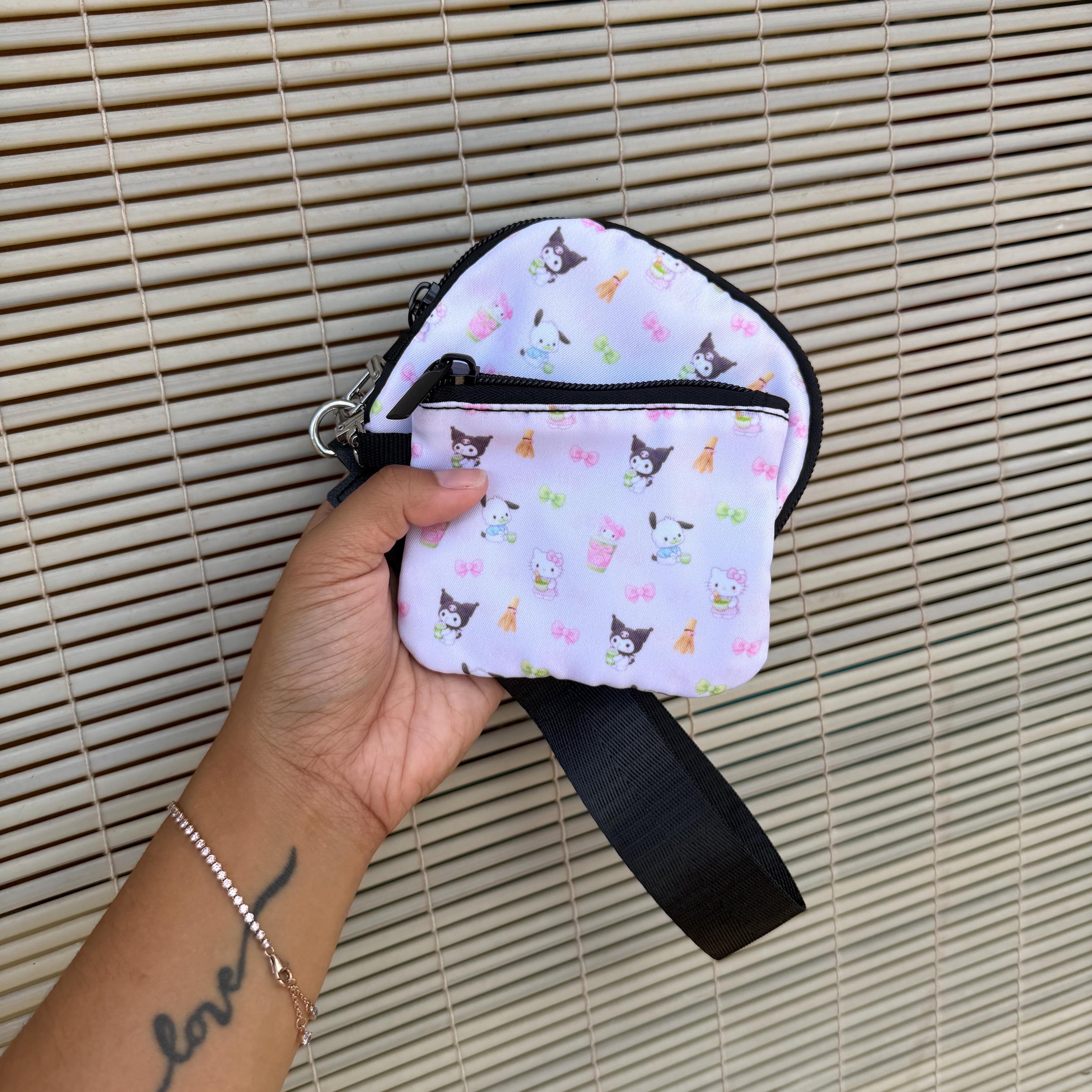 Matcha x Kawaii Friends Sippin Pretty Collab Print  2PCS Wristlet Pouch by Shop Haven Mae