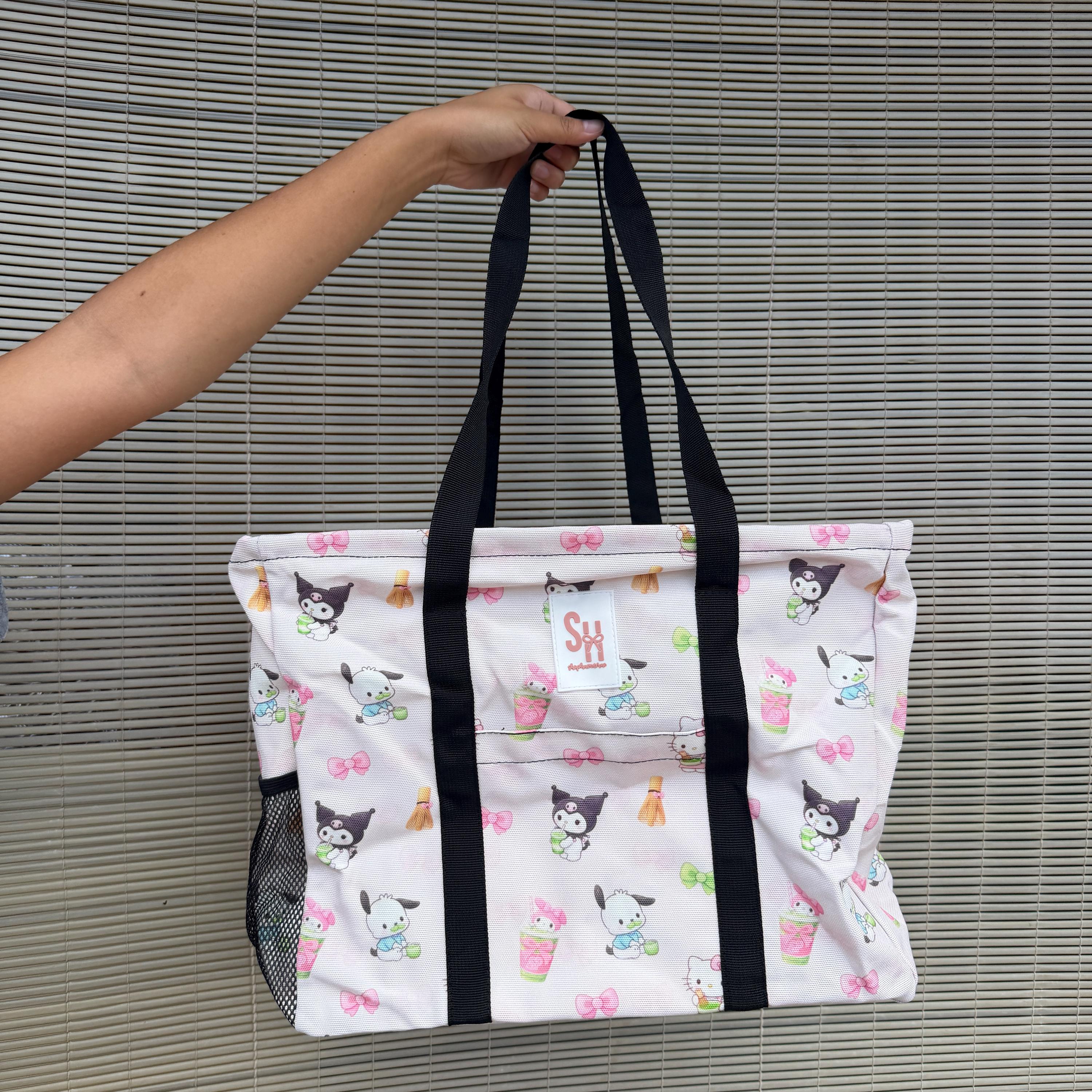 Matcha x Kawaii Friends Sippin Pretty Collab Print Carry All Tote Bag