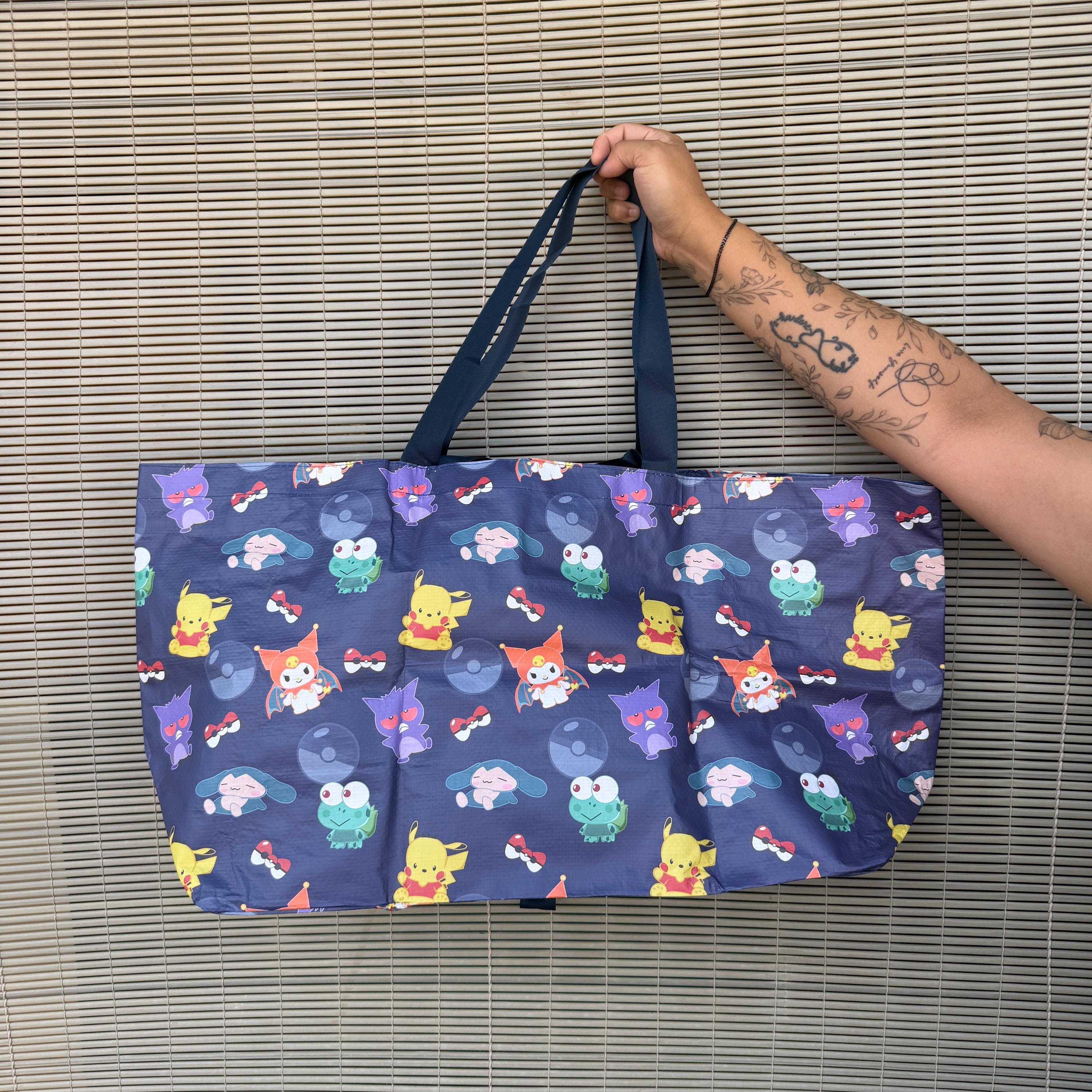 Poke Monsters Blue Foldie Bag Blue Shop Haven Mae Tote Bag