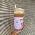 Matcha x Kawaii Friends Sippin Pretty Collab Print With Neoprene Material Coffee Cozies Coffee Cozy Cup Sleeve
