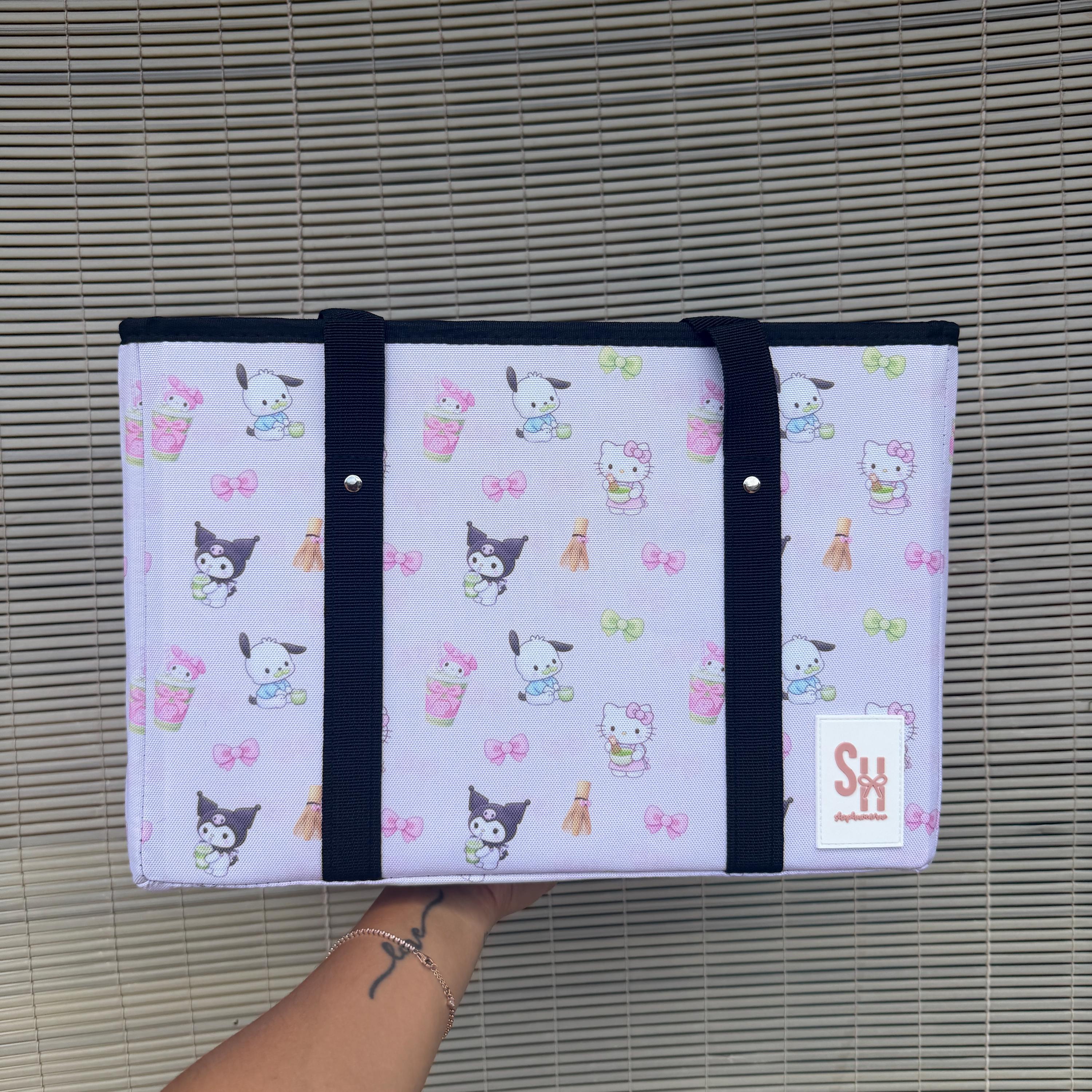 Matcha x Kawaii Friends Sippin Pretty Collab Print Box Bag with Sturdy Base By Shop Haven Mae